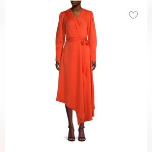 BCBGMaxazria Asymmetric-Hem Maxi Wrap Dress